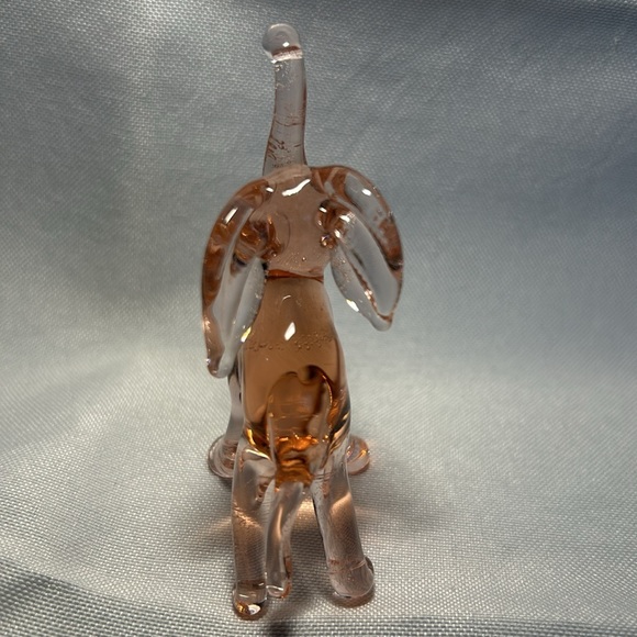 Hand Blown Pink Glass Elephant - Picture 4 of 11